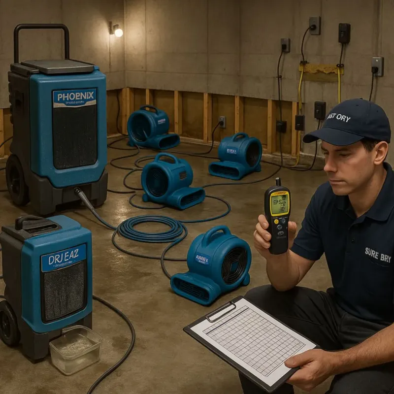 Structural Drying and Dehumidification process in Mohall, ND
